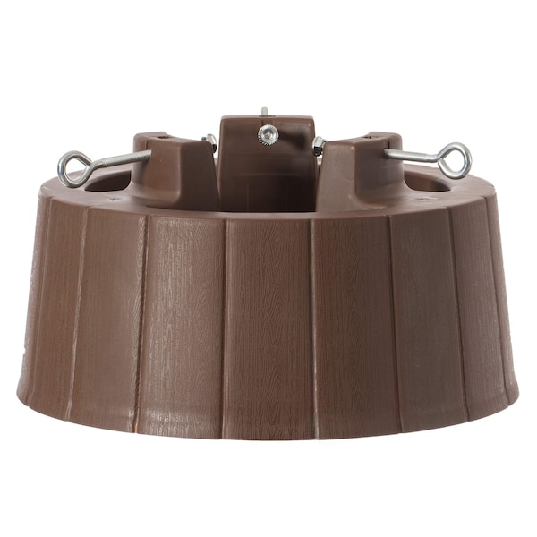 Gardenised Brown Plastic Christmas Tree Stand With Screw Fastener QI003953.BR - main
